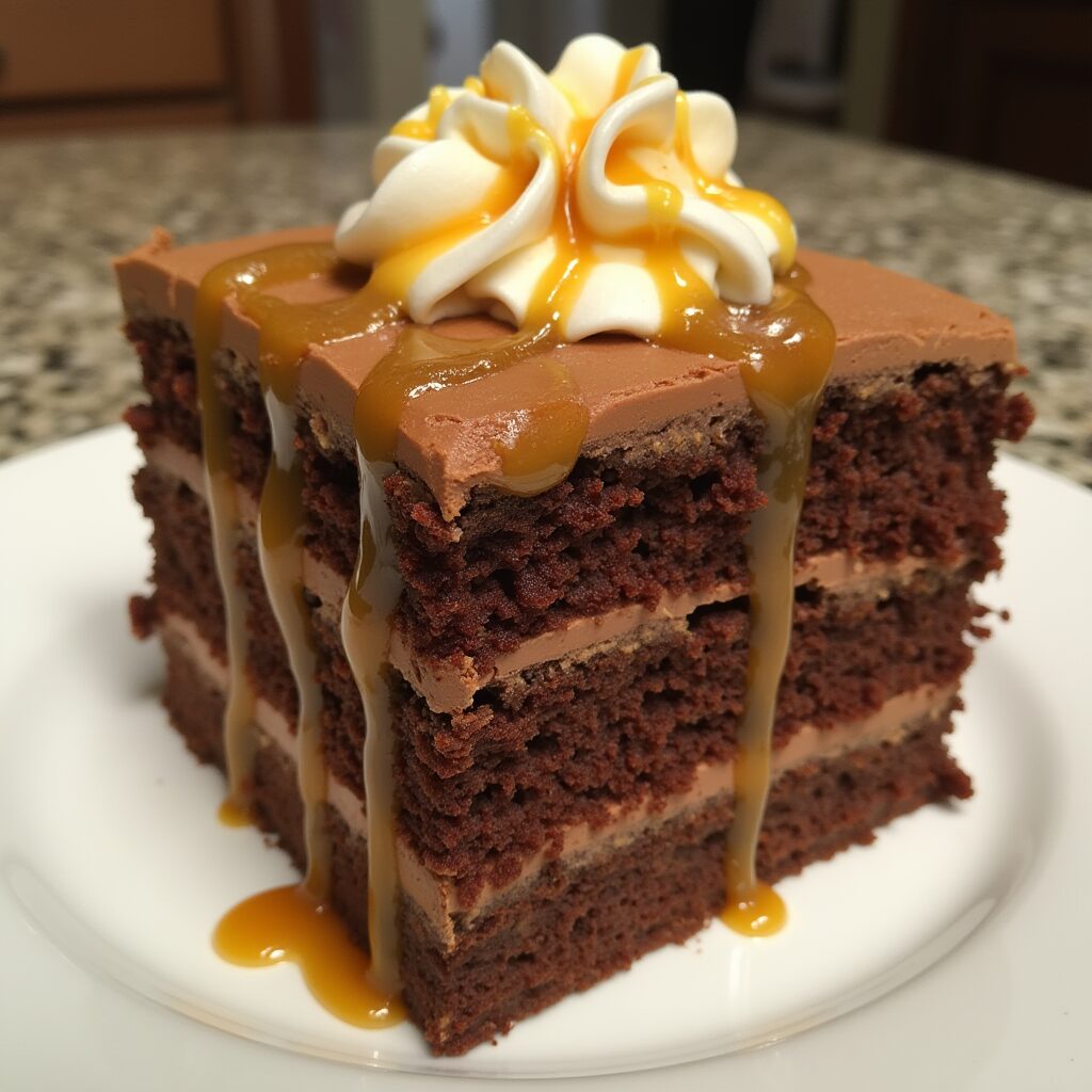 Chocolate Caramel Toffee Crunch Cake